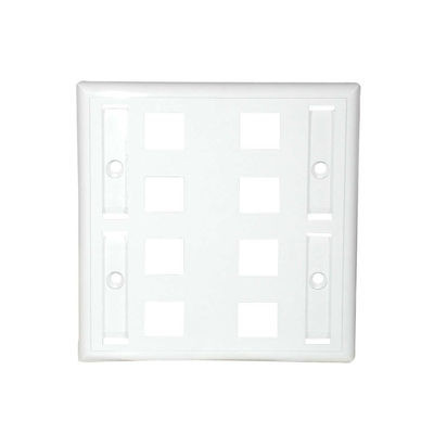 C2G 8-Port Multimedia Keystone Wall Plate - White 03415 757120034155