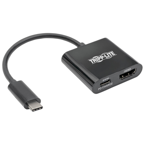 Tripp Lite U444-06N-H4B-C USB-C to HDMI Adapter with PD Charging, HDCP, Black U444-06N-H4B-C 037332210685