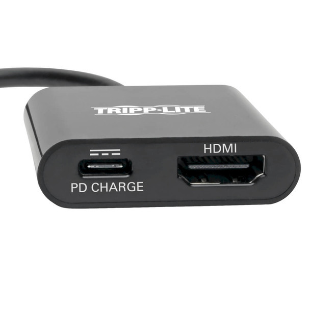 Tripp Lite U444-06N-H4B-C USB-C to HDMI Adapter with PD Charging, HDCP, Black U444-06N-H4B-C 037332210685