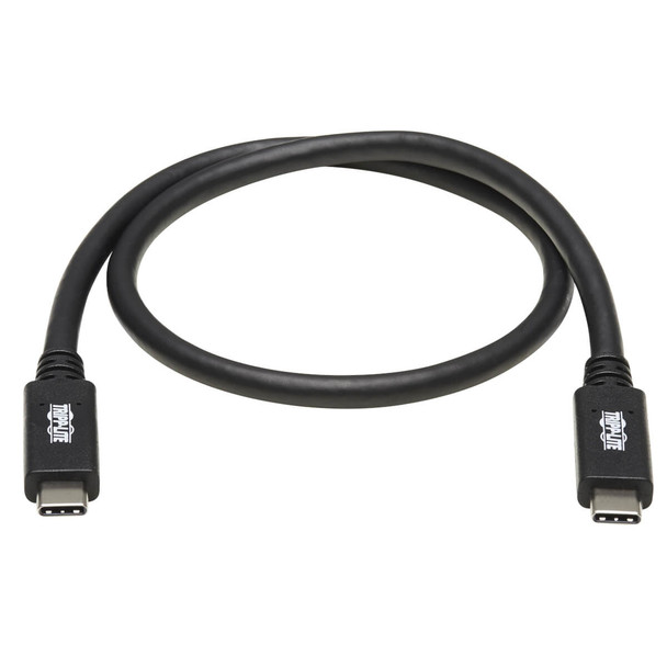 Tripp Lite U420-20N-G2-5A USB-C Cable (M/M) - USB 3.1, Gen 2 (10 Gbps), 5A Rating, Thunderbolt 3 Compatible, 20-in. (50.8 cm) U420-20N-G2-5A 037332243409