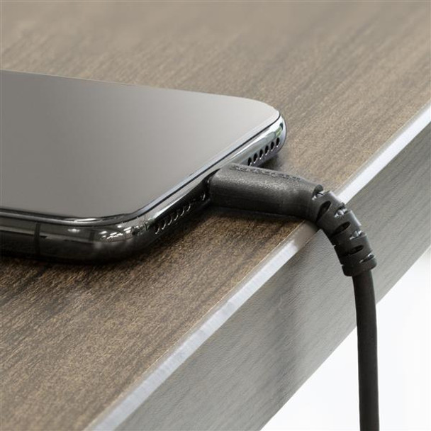 StarTech.com 1m USB A to Lightning Cable - Durable Black USB Type A to Lightning Connector Charge and Sync Charger Cord - Rugged w/Aramid Fiber - Apple MFI Certified - iPad Air iPhone 11 40584