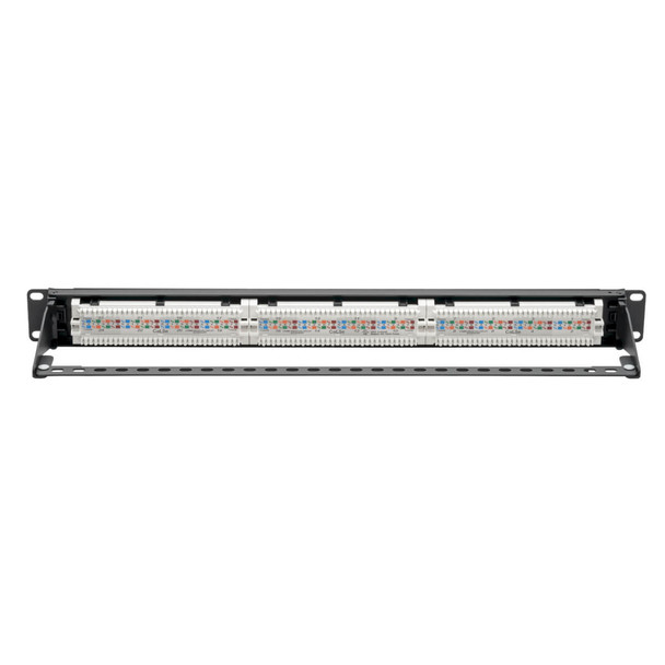 Tripp Lite N052-P24 Cat5e 24-Port Patch Panel - PoE+ Compliant, 110/Krone, 568A/B, RJ45 Ethernet, 1U Rack-Mount, TAA N052-P24 037332210418