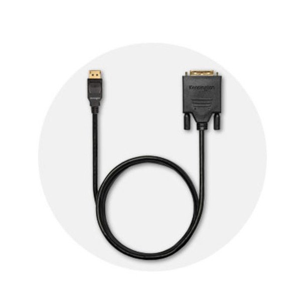 Kensington DisplayPort 1.1 (M) to DVI-D (M) passive unidirectional cable, 1.8m (6ft) 33023 085896330233