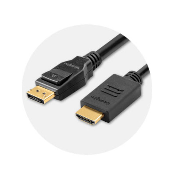 Kensington DisplayPort 1.2 (M) to HDMI (M) passive unidirectional cable, 1.8m (6ft) 33025 085896330257