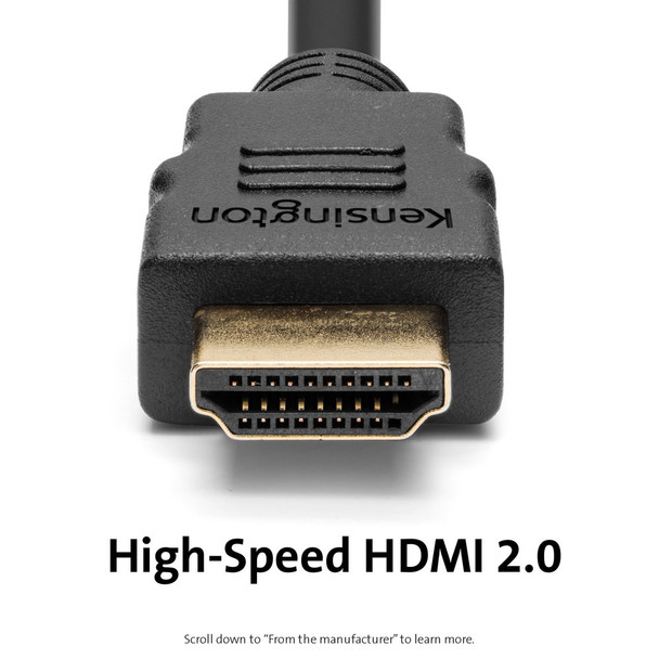Kensington High Speed HDMI Cable with Ethernet, 1.8m (6ft) 33020 085896330202