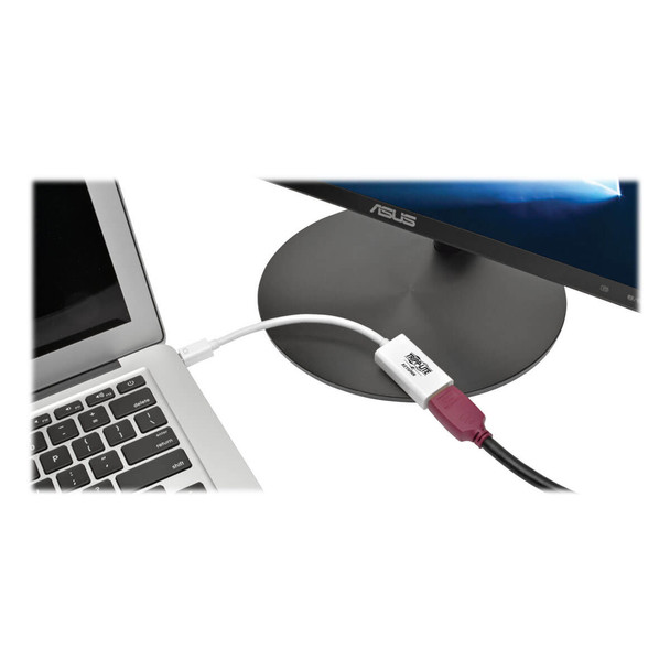 Tripp Lite P137-06N-H2V2 Keyspan Mini DisplayPort to HDMI Active Adapter/Video Converter (M/F) - 4K 60 Hz, DP 1.2, HDCP 2.2, White, 6 in. P137-06N-H2V2 037332200341