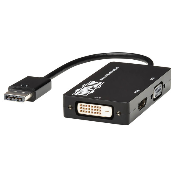 Tripp Lite P136-06NHDV4KBP DisplayPort to VGA/DVI/HDMI All-in-One Converter Adapter, DP ver 1.2, 4K 30 Hz HDMI, 50 pack P136-06NHDV4KBP 037332237668