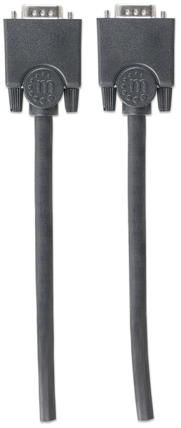 Manhattan VGA Monitor Cable, 4.5m, Black, Male to Male, HD15, Cable of higher SVGA Specification (fully compatible), Fully Shielded, Lifetime Warranty, Polybag 312721 766623312721