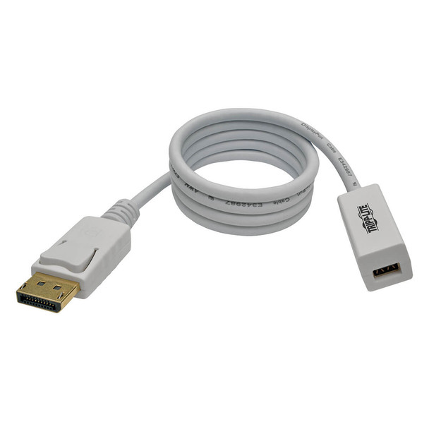 Tripp Lite P134-003-MDP DisplayPort to Mini DisplayPort Adapter Cable (M/F), 4K 60 Hz, 3 ft. (0.9 m) P134-003-MDP 037332198617