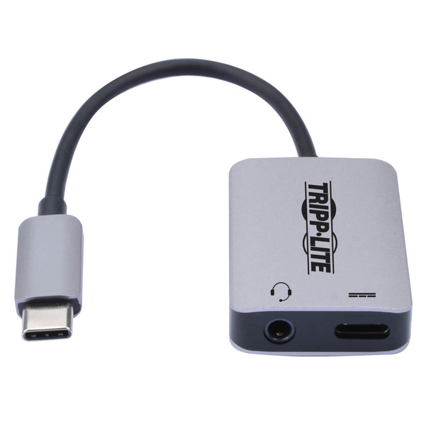 Tripp Lite U437-001-C USB-C to 3.5 mm Stereo Audio Adapter - USB 3.1 Gen 1 (5 Gbps), PD 3.0, Silver U437-001-C 037332253903
