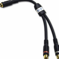 C2G Velocity RCA Plug/RCA Jack X2 Adapter Y-Cable audio cable 0.15 m 2 x RCA Black 29121 757120291213