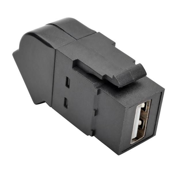 Tripp Lite USB 2.0 All-in-One Keystone/Panel Mount Angled Coupler (F/F), Black U060-000-KPA-BK 037332195692