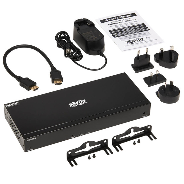 Tripp Lite B127A-004-BH 4-Port HDMI over Cat6 Splitter - 4K 60 Hz, HDR, 4:4:4, PoC, HDCP 2.2, 230 ft. (70.1 m), TAA B127A-004-BH 037332263377