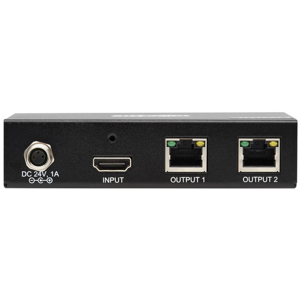 Tripp Lite B127A-002-BH 2-Port HDMI over Cat6 Splitter - 4K 60 Hz, HDR, 4:4:4, PoC, HDCP 2.2, 230 ft. (70.1 m), TAA B127A-002-BH 037332263704