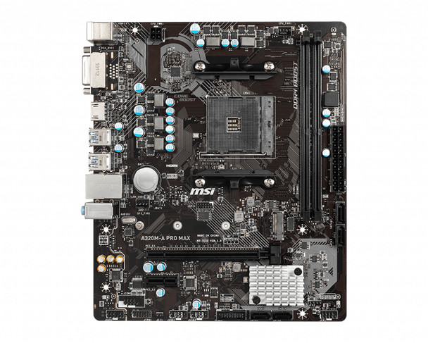 MSI A320M-A PRO MAX motherboard AMD A320 Socket AM4 micro ATX A320MAPMAX 824142189719
