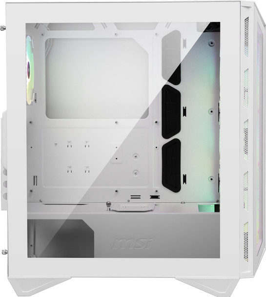 MSI MPG GUNGNIR 110R WHITE Mid Tower Gaming Computer Case 'White, 4x 120mm ARGB Fan, 1 to 6 ARGB Control board, USB Type-C, Tempered Glass, Center, ATX, mATX, mini-ITX' MPGGUNGNIR110RWHITE 824142273319