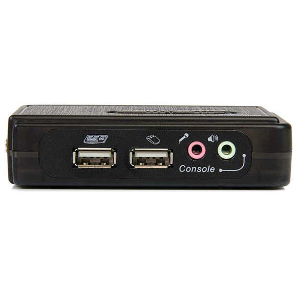 StarTech.com 2 Port Black USB KVM Switch Kit with Audio and Cables 40849