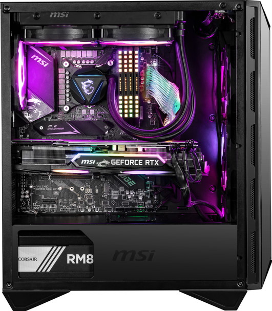 MSI MPG GUNGNIR 110R Mid Tower Gaming Computer Case Black, USB 3.2 Gen2 Type C, 4x 120mm ARGB Fan, Mystic Light Sync, 1 to 6 ARGB Control board, 2x Tempered Glass Panels, ATX, mATX, mini-ITX GUNGNIR110R 824142211809