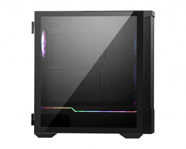 MSI MPG VELOX 100R Mid Tower Gaming Computer Case 'Black, 4x 120mm ARGB Fans, 1-6 ARGB Hub, ARGB light strip, USB Type-C, Tempered Glass, Center, E-ATX, ATX, mATX, mini-ITX' VELOX100R 4719072829315