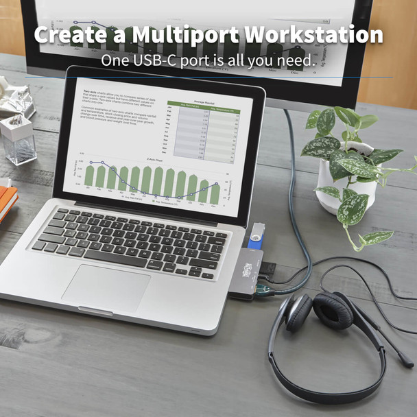 Tripp Lite U442-DOCK15-S USB-C Dock with Removable Clip - For Laptops and Tablets, 4K HDMI, USB-A Hub, 60W PD Charging U442-DOCK15-S 037332251701