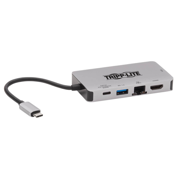 Tripp Lite U442-DOCK6-GY USB-C Dock, Dual Display - 4K HDMI, VGA, USB 3.2 Gen 1, USB-A/C Hub, GbE, 100W PD Charging U442-DOCK6-GY 037332240774