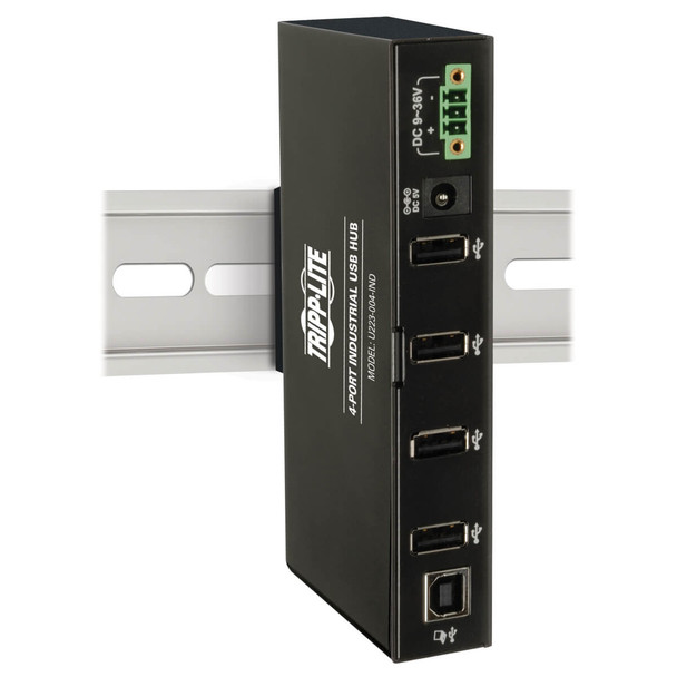Tripp Lite U223-004-IND 4-Port Industrial-Grade USB 2.0 Hub - 15 kV ESD Immunity, Metal Housing, Mountable U223-004-IND 037332174284