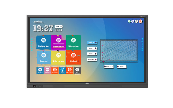 Newline TT-9818RS Signage Display Interactive flat panel 2.49 m (98") LED Wi-Fi 500 cd/m² 4K Ultra HD Black Touchscreen TT-9819RS 8587560058440