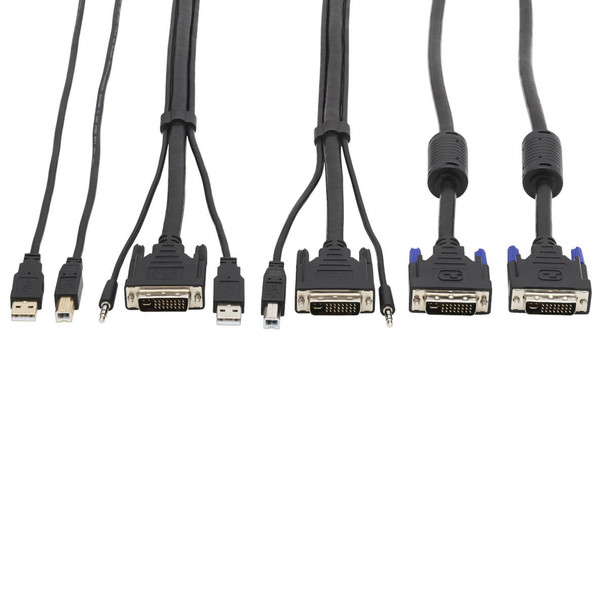 Tripp Lite DVI KVM Cable Kit - DVI, USB, 3.5 mm Audio (3xM/3xM) + USB (M/M) + DVI (M/M), 6 ft. (1.83 m) P784-006-DVU 037332242341