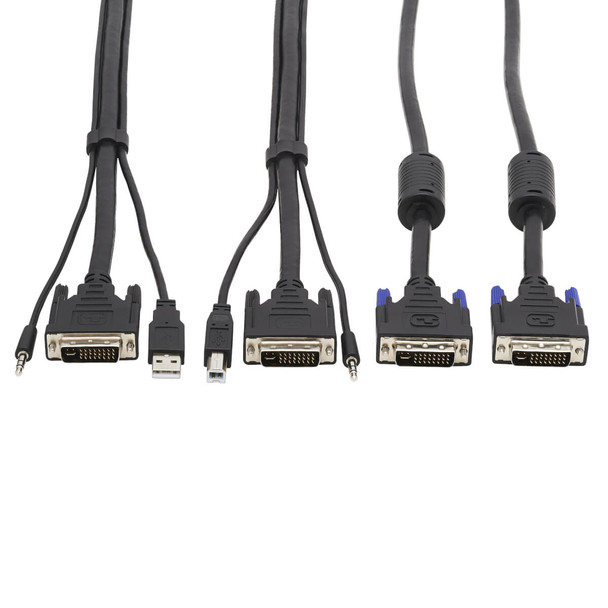 Tripp Lite Dual DVI KVM Cable Kit - DVI, USB, 3.5 mm Audio (3xM/3xM) + DVI (M/M), 6 ft. (1.83 m) P784-006-DV 037332242327