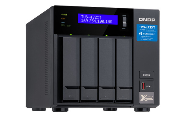 QNAP TVS-472XT NAS Tower Ethernet LAN Black i3-8100T TVS-472XT-I3-4G-US 885022021512