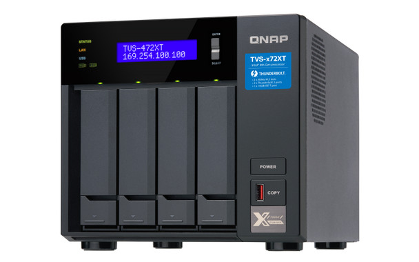 QNAP TVS-472XT NAS Tower Ethernet LAN Black i3-8100T TVS-472XT-I3-4G-US 885022021512