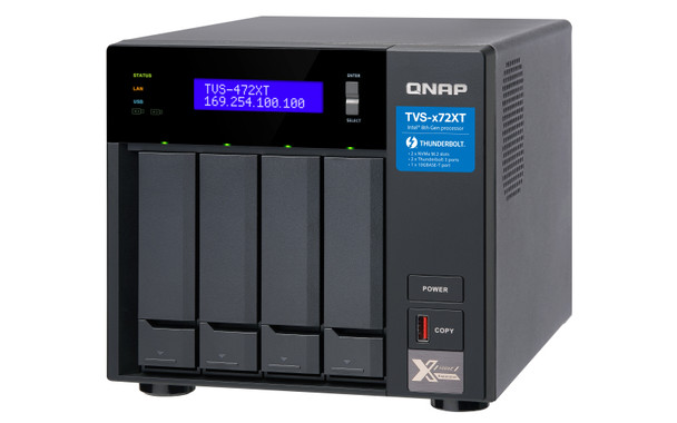 QNAP TVS-472XT NAS Tower Ethernet LAN Black i3-8100T TVS-472XT-I3-4G-US 885022021512