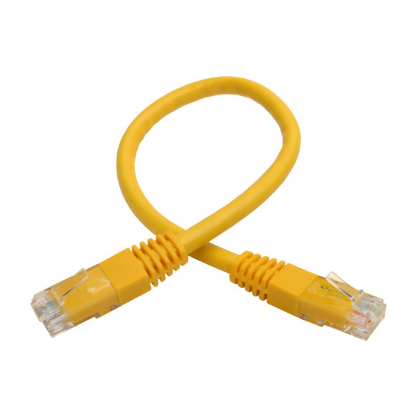 Tripp Lite N200-001-YW Cat6 Gigabit Molded (UTP) Ethernet Cable (RJ45 M/M), Yellow, 1 ft. (0.31 m) N200-001-YW 037332204363