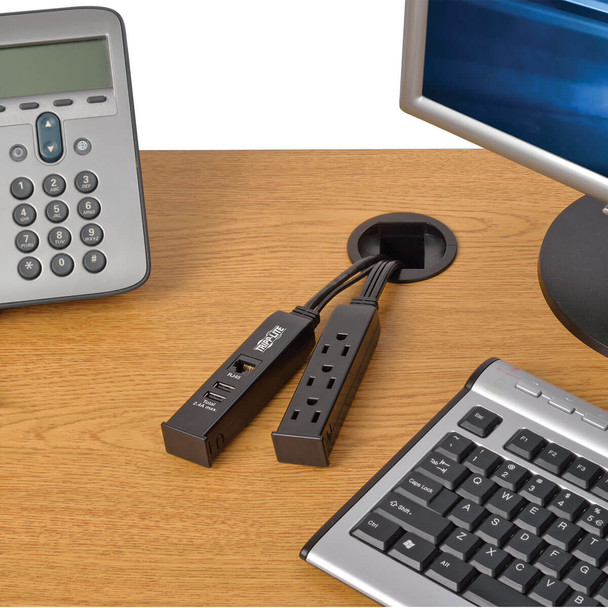 Tripp Lite TLP310DMUSB surge protector Black 3 AC outlet(s) 120 V 3.048 m TLP310DMUSB 037332199645