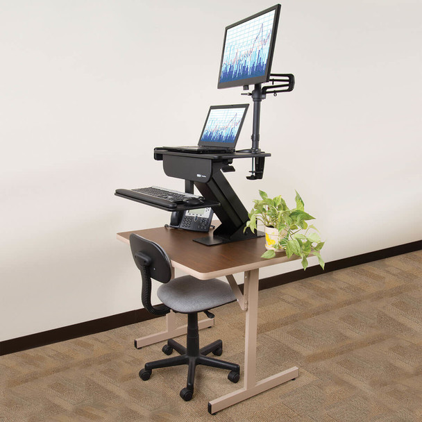 Tripp Lite WWSSDC WorkWise Height-Adjustable Sit-Stand Workstation, Clamp-on WWSSDC 10037332196863