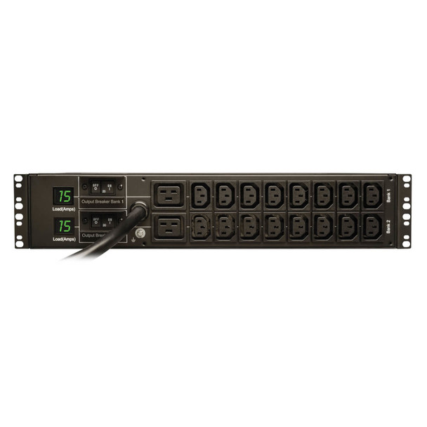 Tripp Lite 5.8kW Single-Phase Metered PDU, 208/240V Outlets (16 C13 & 2 C19), L6-30P, 12ft Cord, 2U Rack-Mount PDUMH30HV 037332159021