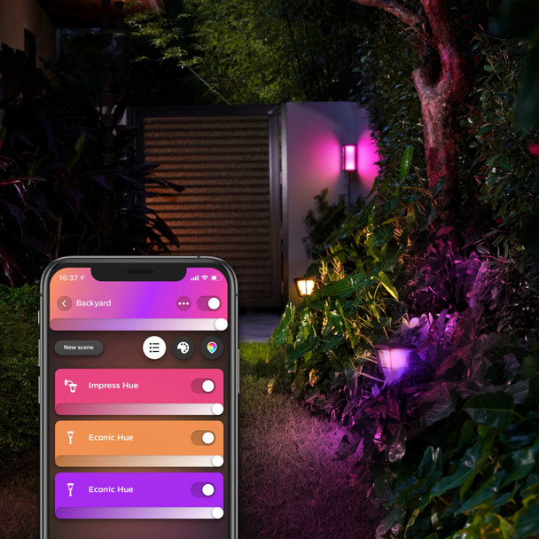 Philips Hue White and colour ambience 1745730V7 Outdoor pedestal/post lighting 8 W Black 1745730V7 046677802974