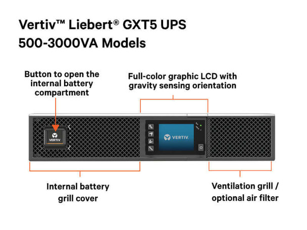 Vertiv Liebert GXT5 Double-conversion (Online) 3 kVA 3000 W 7 AC outlet(s) GXT5-3000IRT2UXL