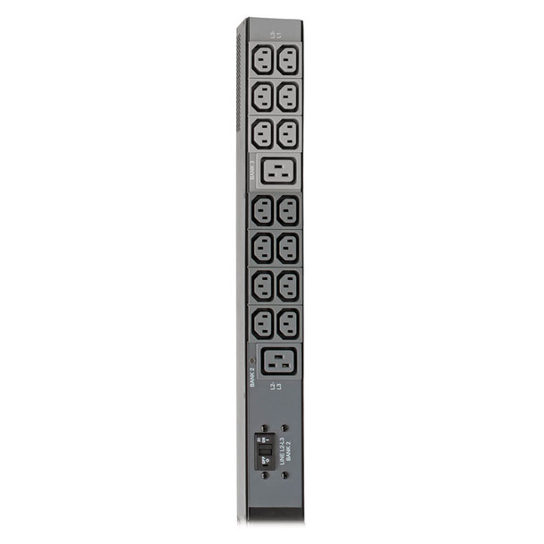 Tripp Lite 10kW 3-Phase Monitored PDU, LX Interface, 200/208/240V Outlets (42 C13/6 C19), LCD, NEMA L21-30P, 1.8m/6 ft. Cord, 0U 1.8m/70 in. Height, TAA PDU3EVN6L2130B 037332195364