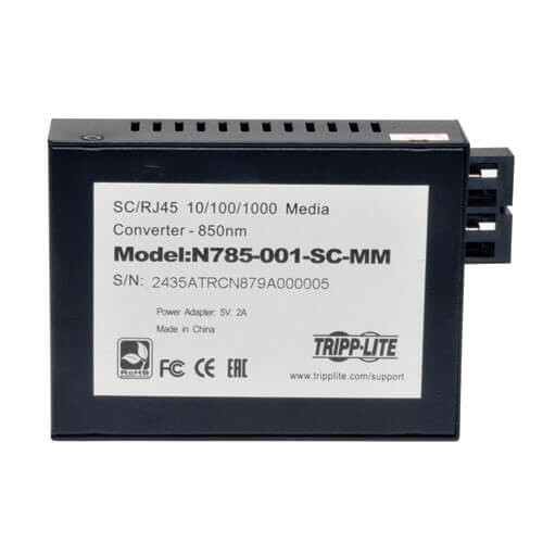 Tripp Lite SC Multimode Media Converter 10/100/1000, 550M, 850nm RJ45 N785-001-SC-MM 037332184146