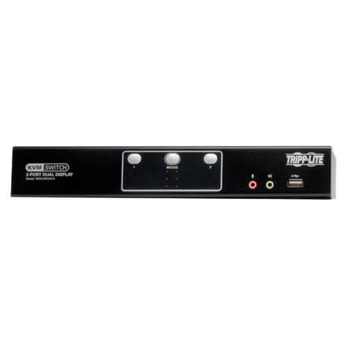 Tripp Lite 2-Port Dual Monitor DVI KVM Switch, with Audio and USB 2.0 Hub, Cables included B004-2DUA2-K 037332180322