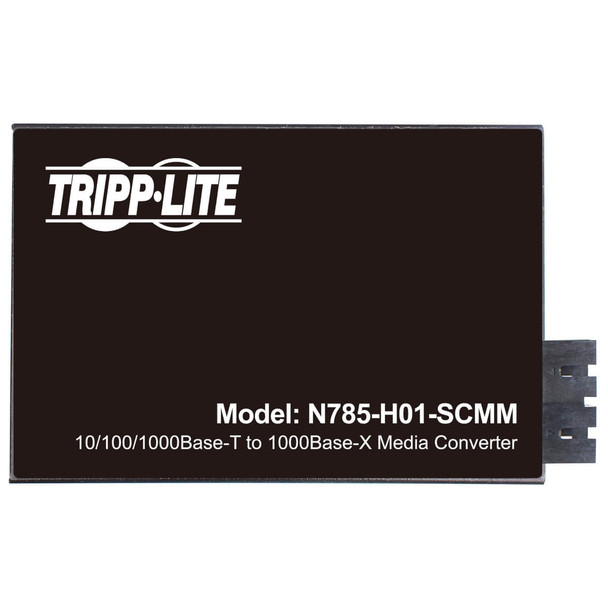 Tripp Lite Hardened Gigabit Fiber to Ethernet Media Converter, 10/100/1000 Mbps, RJ45/SC Multimode, -10° to 60°C, 500 m (1640 ft.) N785-H01-SCMM 037332267047