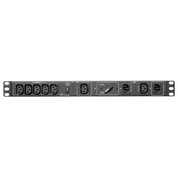 Tripp Lite PDUBHV101U 200-250V 10A Single-Phase Hot-Swap PDU with Manual Bypass - 6 C13 Outlets, 2 C14 Inlets, 1U Rack/Wall PDUBHV101U 037332253095