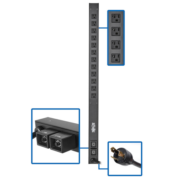 Tripp Lite PDUV30-36 power distribution unit (PDU) 12 AC outlet(s) 0U Black PDUV30-36 037332255808