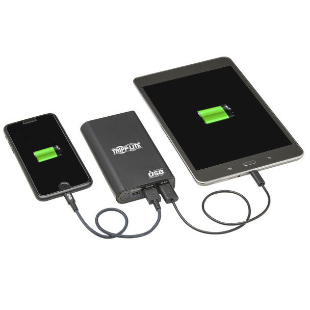 Tripp Lite UPB-10K0-2U1C Portable Charger - 2x USB-A, USB-C with PD Charging, 10,050mAh Power Bank, Lithium-Ion, USB-IF, Black UPB-10K0-2U1C 037332214201