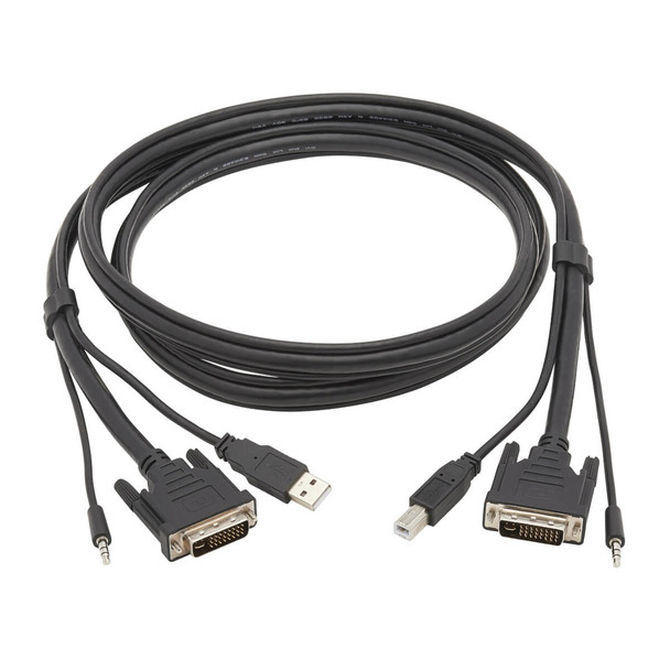 Tripp Lite DVI KVM Cable Kit, 3 in 1 - DVI, USB, 3.5 mm Audio (3xM/3xM), 6 ft. (1.83 m) P784-006 037332242303