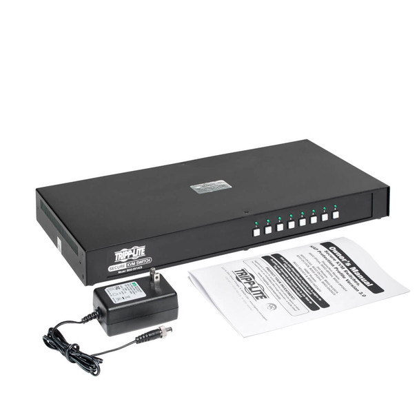 Tripp Lite Secure KVM Switch, DVI to DVI - 8-Port, NIAP PP3.0 Certified, Audio, CAC Support, Single Monitor, TAA B002-DV1AC8 037332221940