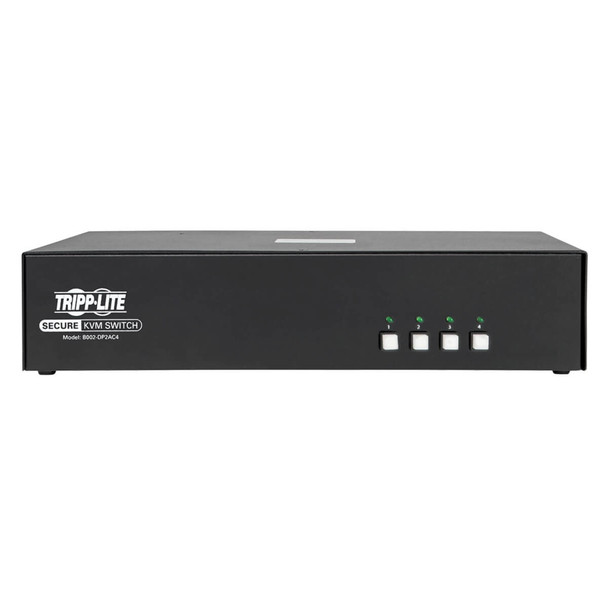 Tripp Lite Secure KVM Switch, Dual Monitor, DisplayPort to DisplayPort - 4-Port, 4K, NIAP PP3.0, Audio, CAC, TAA B002-DP2AC4 037332221827