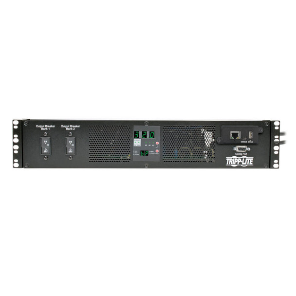 Tripp Lite PDUMH32HVATNET 7.7kW Single-Phase Switched Automatic Transfer Switch PDU, Two 200-240V IEC309 32A Blue Inputs, 16-C13 2-C19 Outlets, 2U, TAA PDUMH32HVATNET 037332186874