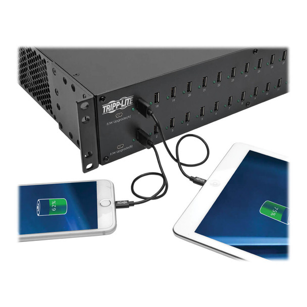 Tripp Lite U280-032-RMINT 32-Port USB Charging Station with Syncing, 230V, 5V 80A (400W) USB Charger Output, 2U Rack-Mount U280-032-RMINT 037332193537